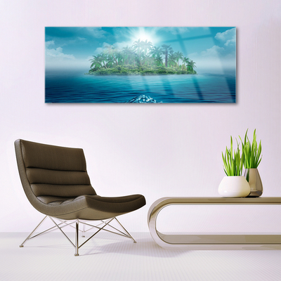 Plexiglas® Wall Art Islet sea landscape blue