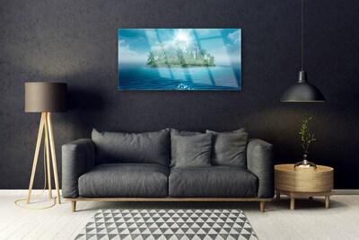 Plexiglas® Wall Art Islet sea landscape blue