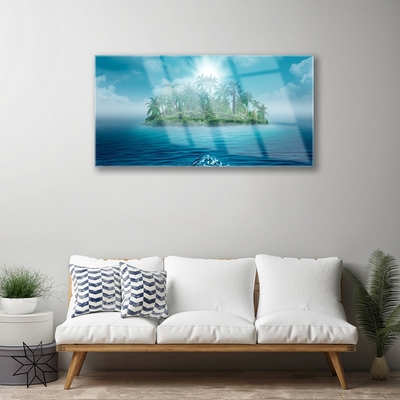 Plexiglas® Wall Art Islet sea landscape blue