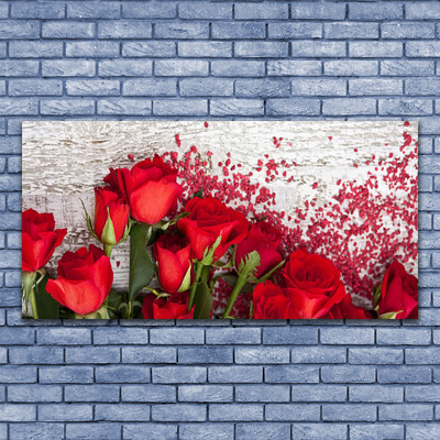 Plexiglas® Wall Art Roses floral red green