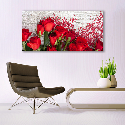 Plexiglas® Wall Art Roses floral red green