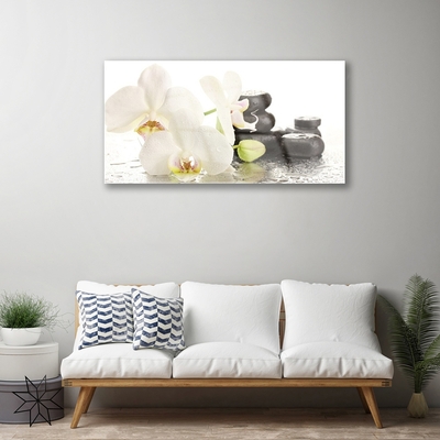 Plexiglas® Wall Art Flower stones floral white black