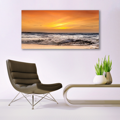 Plexiglas® Wall Art Sea landscape brown grey yellow