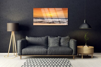 Plexiglas® Wall Art Sea landscape brown grey yellow