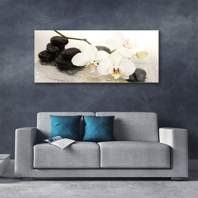 Plexiglas® Wall Art Flower stones art white black