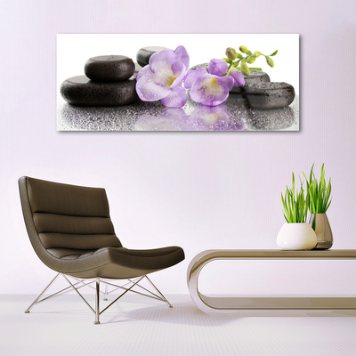 Plexiglas® Wall Art Flower stones art pink black