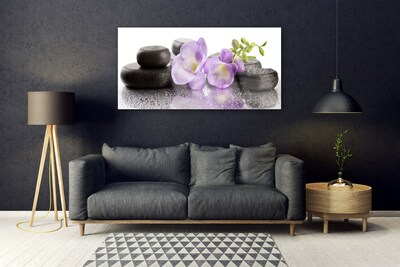 Plexiglas® Wall Art Flower stones art pink black