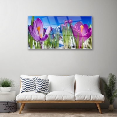 Plexiglas® Wall Art Flowers floral pink green