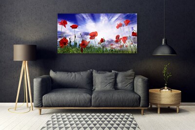 Plexiglas® Wall Art Poppies nature red green purple white