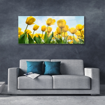 Plexiglas® Wall Art Tulips floral yellow green