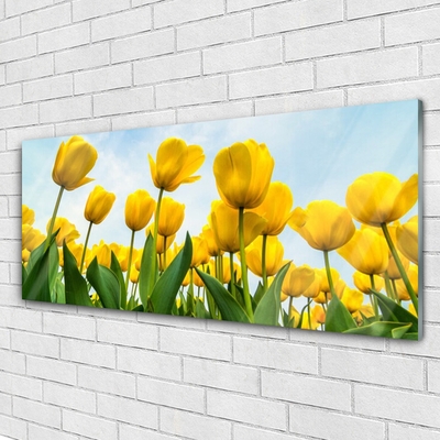 Plexiglas® Wall Art Tulips floral yellow green