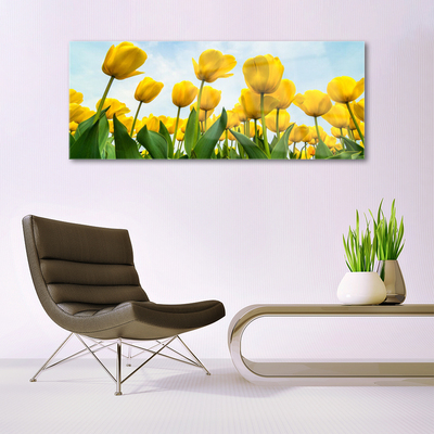 Plexiglas® Wall Art Tulips floral yellow green