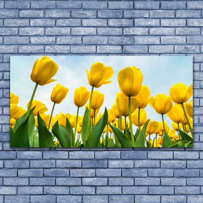 Plexiglas® Wall Art Tulips floral yellow green