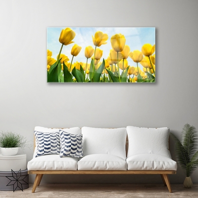 Plexiglas® Wall Art Tulips floral yellow green