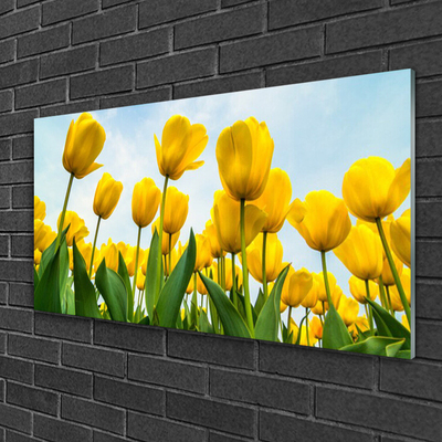 Plexiglas® Wall Art Tulips floral yellow green