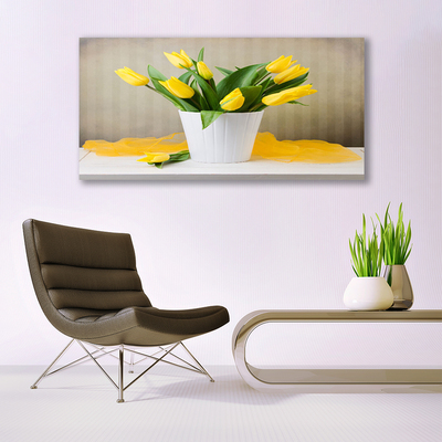 Plexiglas® Wall Art Tulips floral yellow green