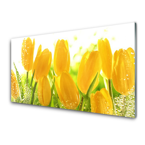 Plexiglas® Wall Art Tulips floral yellow green