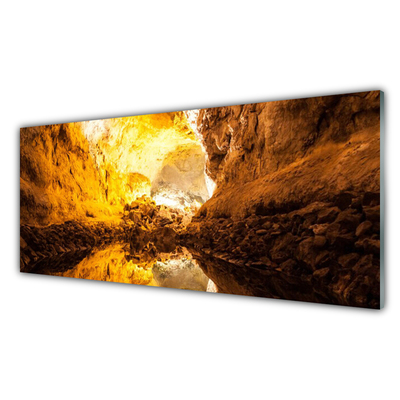 Plexiglas® Wall Art Abstract art yellow brown