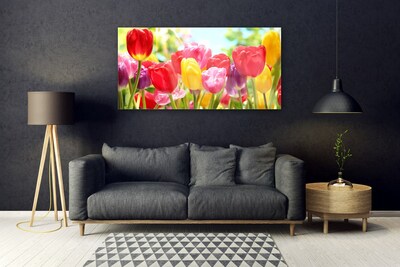 Plexiglas® Wall Art Tulips floral red yellow