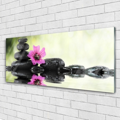 Plexiglas® Wall Art Flower stones art pink black