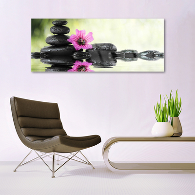 Plexiglas® Wall Art Flower stones art pink black