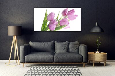 Plexiglas® Wall Art Tulips floral pink green