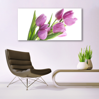 Plexiglas® Wall Art Tulips floral pink green