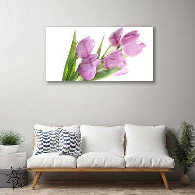 Plexiglas® Wall Art Tulips floral pink green