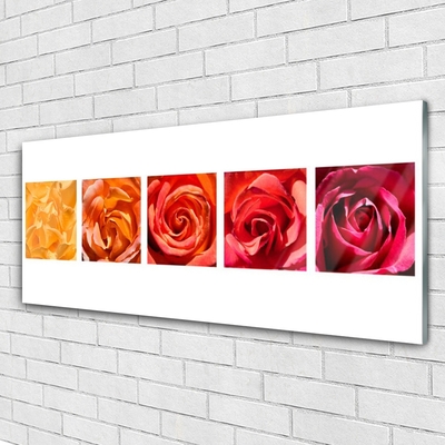 Plexiglas® Wall Art Roses floral yellow orange red