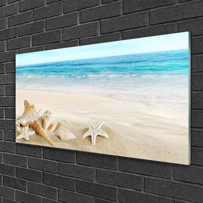 Plexiglas® Wall Art Starfish landscape blue white yellow