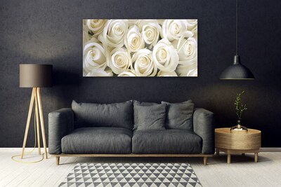 Plexiglas® Wall Art Roses floral white