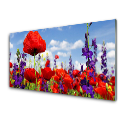 Plexiglas® Wall Art Flowers floral red purple