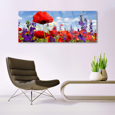 Plexiglas® Wall Art Flowers floral red purple