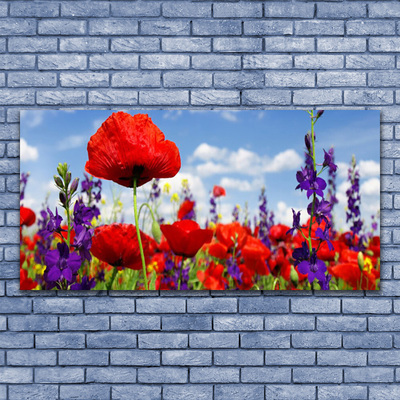 Plexiglas® Wall Art Flowers floral red purple