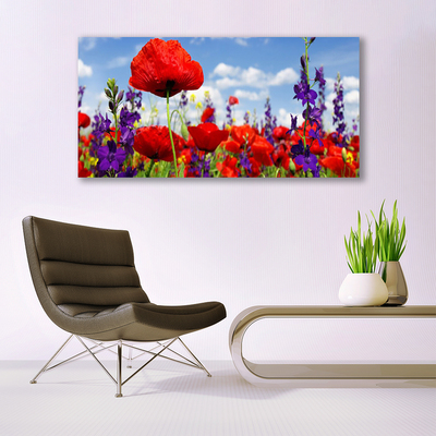 Plexiglas® Wall Art Flowers floral red purple