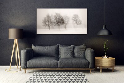 Plexiglas® Wall Art Snow trees landscape white brown