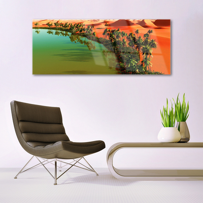 Plexiglas® Wall Art Bay trees desert landscape green yellow