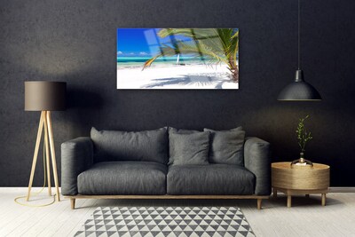 Plexiglas® Wall Art Beach palm landscape white brown green