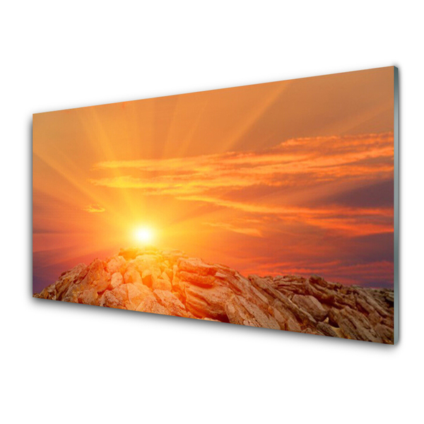 Plexiglas® Wall Art Sun landscape yellow