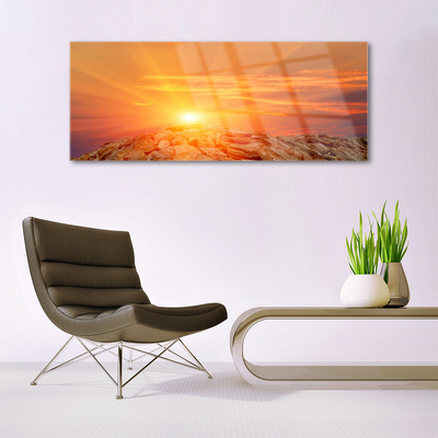 Plexiglas® Wall Art Sun landscape yellow