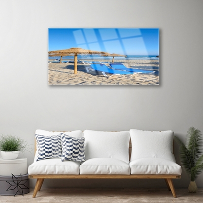 Plexiglas® Wall Art Beach landscape grey