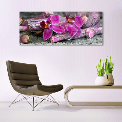 Plexiglas® Wall Art Wood flowers floral brown red