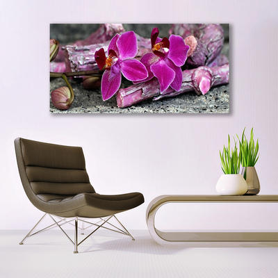 Plexiglas® Wall Art Wood flowers floral brown red