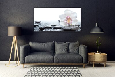 Plexiglas® Wall Art Flower stones art white black