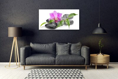 Plexiglas® Wall Art Flower stones art pink black