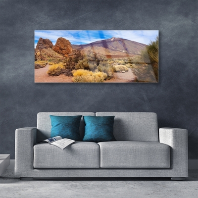 Plexiglas® Wall Art Mountains landscape green yellow brown grey