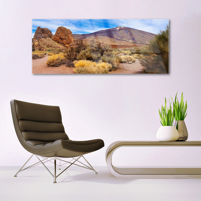 Plexiglas® Wall Art Mountains landscape green yellow brown grey