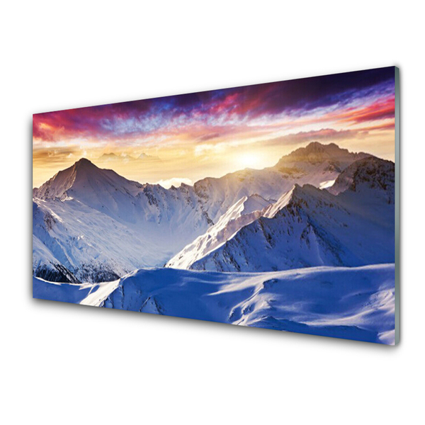 Plexiglas® Wall Art Mountains landscape white blue