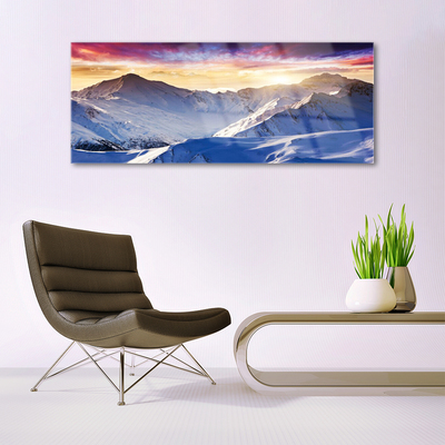 Plexiglas® Wall Art Mountains landscape white blue