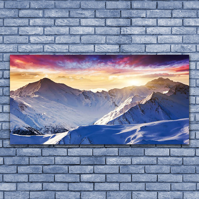 Plexiglas® Wall Art Mountains landscape white blue